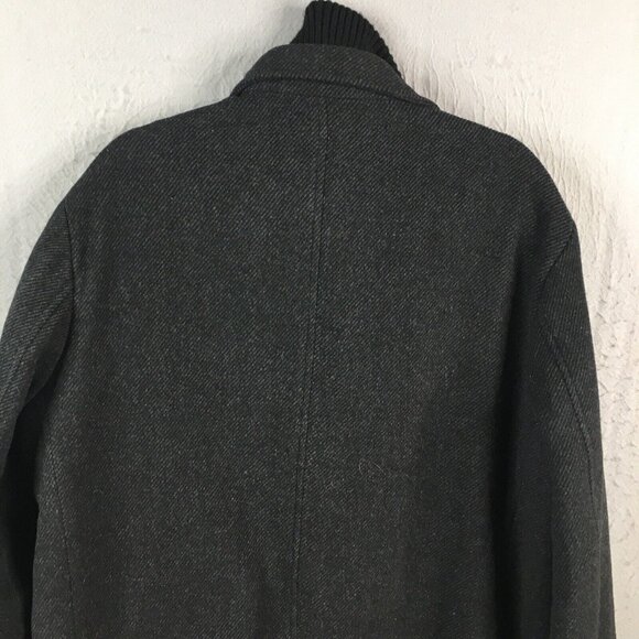 Kenneth Cole Jacket Mens Extra Large Gray Black Wool Blend Military Coat Lined - Picture 9 of 16